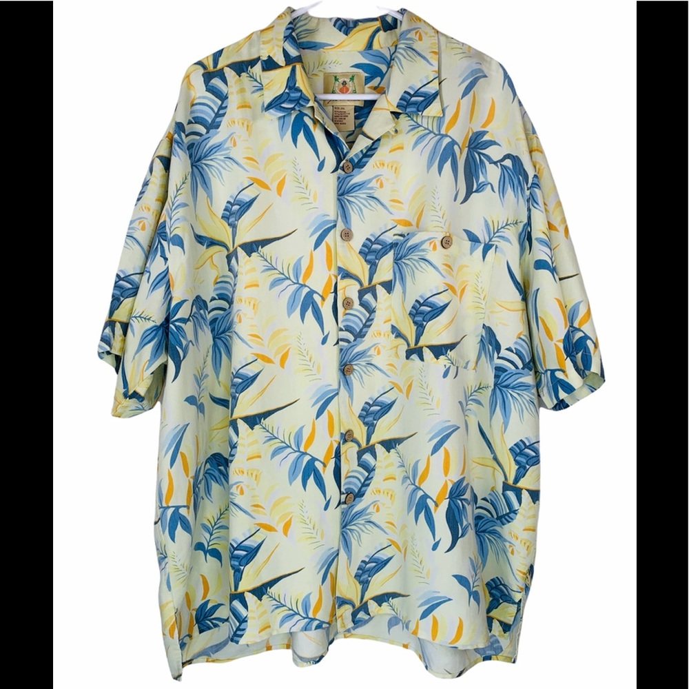 Joe Marlin Men’s 2XL Hawaiian Shirt Yellow, Blue